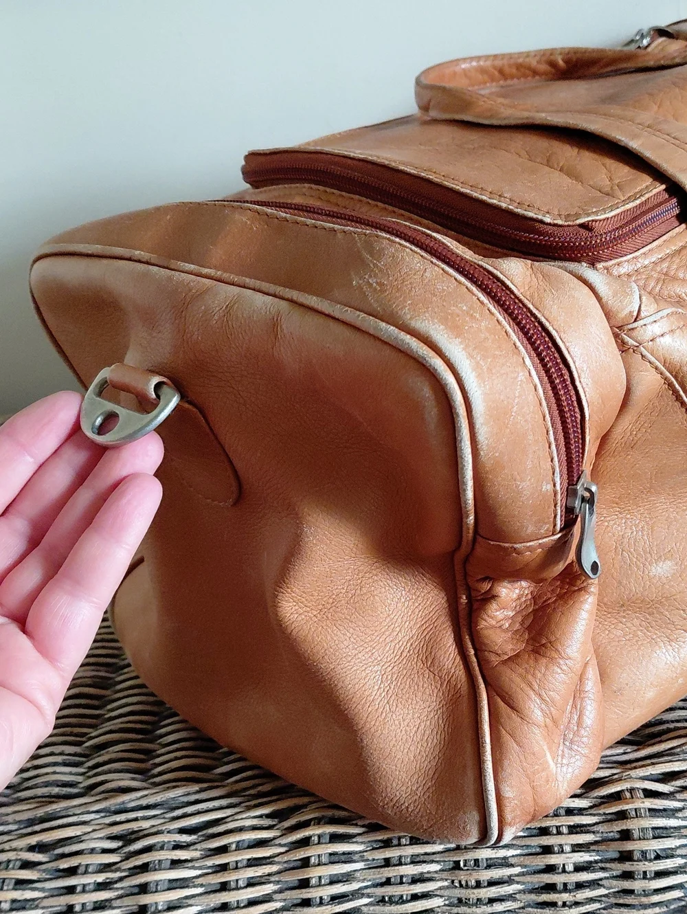 Vintage Leather Travel Weekender Duffel Bag *Final Price*